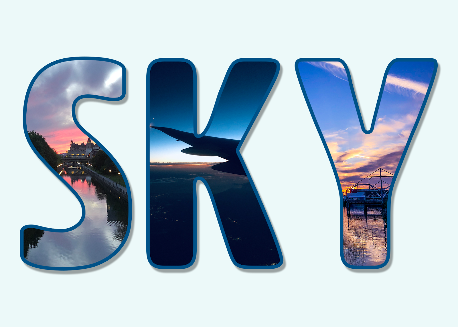 Images within each letter of the word, SKY